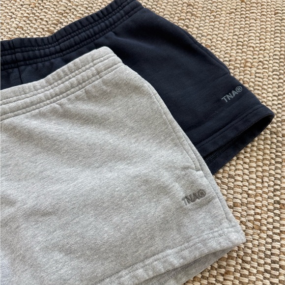 Aritzia Pants - TNA Fleece Boyfriend Fit Lounge Shorts in Navy and Heather Gray Bundle